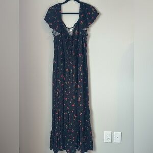 Black Dress with Strawberry Print and Milkmaid bust